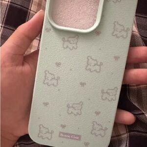 Mint Green Dog Pattern Phone Case